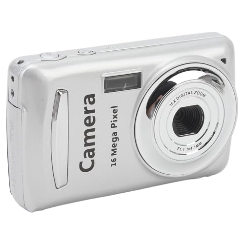 Digitalkamera für Fotografie, 16 MP Vlogging Kamera mit 2,4 Zoll Bildschirm, Kompakte Reisekamera mit 16 fachem Digitalzoom, Autofokus, Anti Shake, für Anfänger (Silber grau) von Zunate