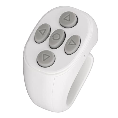 Drahtlose Fernbedienung Page Turner, Ring-Design, Handy-Kamera, Fernauslöser, Selfie-Taste für und für Android, Pad (Weiß) von Zunate