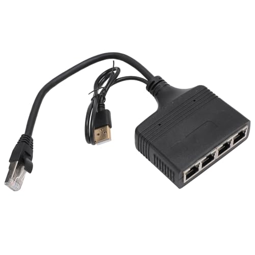 Ethernet-Splitter 1 auf 4 Netzwerkadapter, RJ45 LAN-Ethernet-Adapter, Hochgeschwindigkeits-LAN-Verteiler mit 1000 Mbit/s, 4 Geräte Gleichzeitige Vernetzung für Cat5 5e 6 7 8-Kabel von Zunate