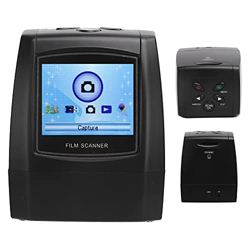 Film-Dia-Scanner, Konvertiert 35 Mm / 135 Mm, 135, 126, 110, Super 8 Filmnegative und Dias in JPEG, 22 MP Filmscanner mit TFT 2,4 Zoll Farb-LCD, Eingebauter 128 MB Speicher (EU-Stecker) von Zunate