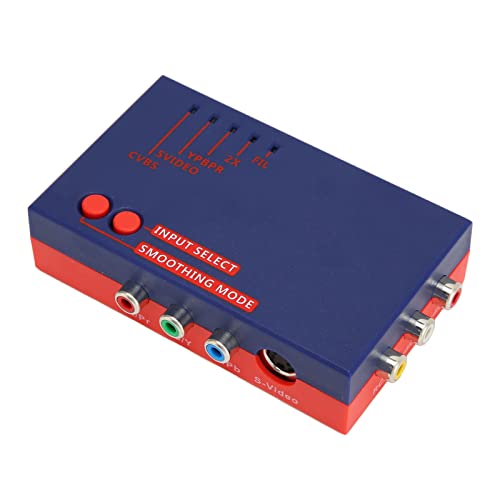 Für RetroScaler2x AV-zu-HDMI-Konverter, AV-zu-HD-Multimedia-Schnittstellenadapter, Kompatibel mit RetroScaler2x-Leitungsvervielfacher Für N64, Für SFC, Für PS2, Für SEGA (Blau) von Zunate