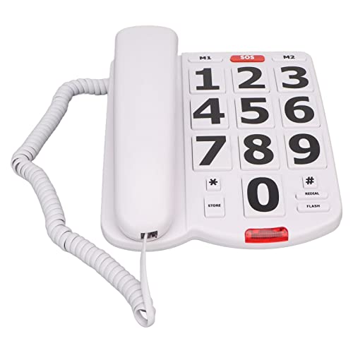 Großes Tastentelefon für Senioren, Festnetztelefon mit Rufnummernspeicher, Kurzwahl, Lautstärkeregelung, Seniorentelefon für Hör- und Sehbehinderte von Zunate