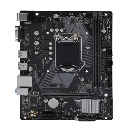 H310M F R 2.0 Computer Motherboard, 2 DDR4 DIMM M ATX PCI E 3.0 Desktop Motherboard FüR LGA 1151 9. 8. Gen Kern, 1x PCIE X16, 4X SATA III, M.2 Slot, VGA, DVI, RJ45, USB 2.0 von Zunate