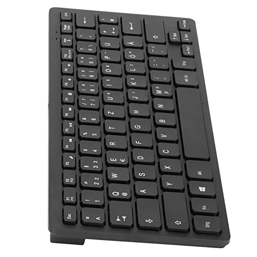 Kabelgebundene Computertastatur, Ergonomische, Ultradünne Schwarze Tastatur mit 78 Tasten und 1,5 M USB-Kabel, für Windows, PC, Laptop (Deutsch) von Zunate