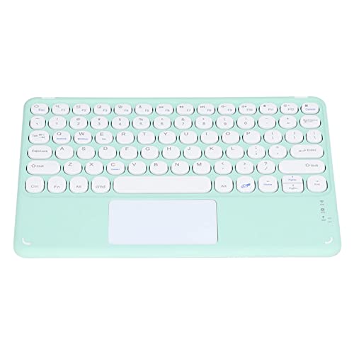 Kabellose Bluetooth-Tastatur mit Touchpad, Ultraflache, Ergonomische Tastatur mit Runder Tastenkappe und Trackpad, Wiederaufladbare Tragbare USB-Schreibmaschine, für Tablet-Laptop-Handys(Grün) von Zunate