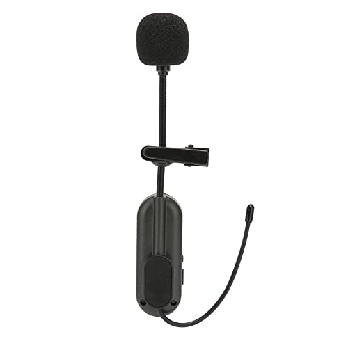 Kabelloses Lavalier Mikrofon, T 3 Kabelloses UHF Professionelles Ansteckmikrofon,3,5 mm Klinke mit 6,35 mm Adapter,tragbares Wiederaufladbares Avalier Mikrofon,für Unterricht, Fitnesstrainer,(EU) von Zunate
