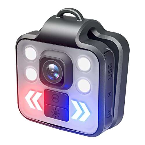Körperkamera 1080P -Sportkamera für den Außenbereich, 1080P Am Körper Getragene Kamera, Tragbarer Videorecorder, 3 LED-Modi, Taschenlampe, Stirnlampe, IP65 Wasserdicht, 4–6 von Zunate