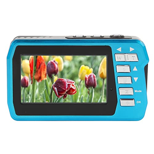 Kompakte Digitalkamera, Kinderkamera mit Doppelbildschirm, FHD 1080P 56MP Vlogging-Kamera mit 18-fachem Zoom, Tragbare -Wiederaufladbare Kamera, 10 Fuß Wasserdicht, von Zunate