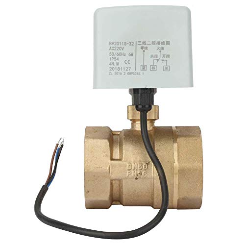 Zunate, Kugelhahn, AC220V DN50, 2" Zoll, 2-Wege, 3-Draht, Messing, Elektromotorischer Kugelhahn, 6W 50/60Hz, Gold Zunate, Kugelhahn, AC220V DN50, 2" Zoll, 2-Wege, 3-Draht, Messing, Elektromotorischer Kugelhahn, 6W 50/60Hz, Gold von Zunate