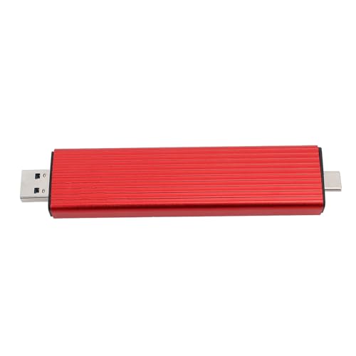 M.2 NVMe SSD Gehäuse, Externes Solid State Laufwerkgehäuse mit USB 3.2 Gen 2 Typ C Dual Ports, Unterstützt M- und B M Tasten, für 2230 2242 2260 2280 (Rot) von Zunate