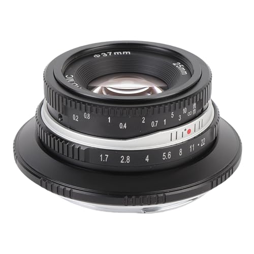 Manuelles Fokus Festgelegtes Objektiv für R7 R10 R50 R100 RP R5 R6, 25 Mm F1.7 APs - C Format MF Große Blendenlinse für RF Montierende Spiegellose Kameras (Black) von Zunate