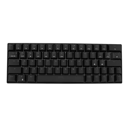 Mechanische Gaming-Tastatur mit 64 Tasten, Hot-Swap-fähige kabellose Tastatur mit RGB-Hintergrundbeleuchtung, Unterstützung für 2,4 G, 3.0 5.0, Typ-C-Verbindung, ergonomische schwarze Roter Schalter von Zunate