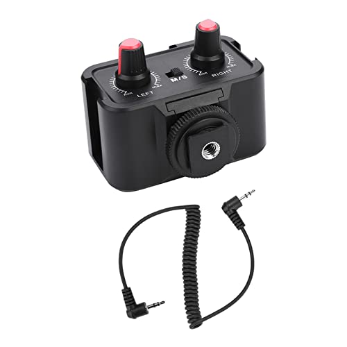 Mic Audio Mixer, 2-Kanal-Universal-Mikrofon-Audioadapter-Mixer mit DREI Montageschuhen, 3,5-mm-Eingängen für DSLR-Kameras von Zunate