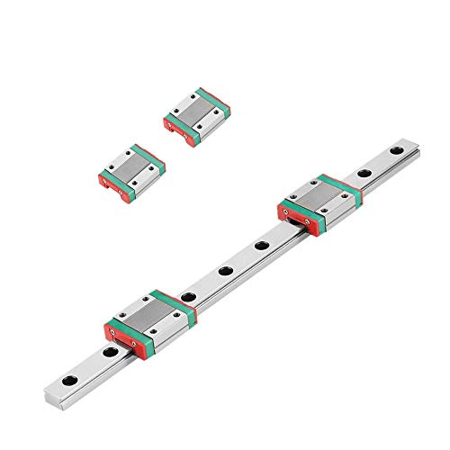 Miniatur Linearschiene Führungsschiene,MGN12 250mm Mini Linear Rail Guide, 12mm Breite Linear Schiebetür Gide mit 2pcs MGN12B Schiebeblock,Anti Rost und Hohe Präzision von Zunate