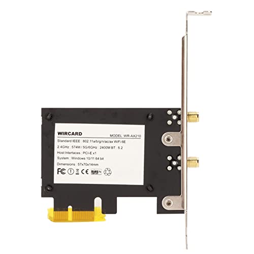 PCIE WLAN Karte, 2,4 G 5 G 6 G 5400 Mbit/S Gigabit Tri Band WiFi6 PCIe WLAN Karte für Desktop PC, mit MU MIMO, für Win 10, für Wino 11 64 Bit System von Zunate