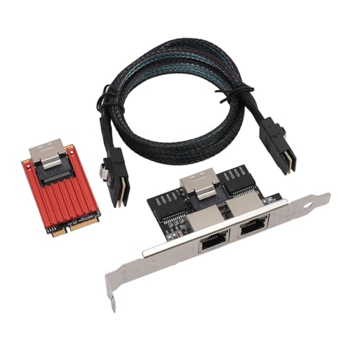 PCIe Gigabit Ethernet Karte, Gigabit PCI Express Ethernet Adapter mit Zwei RJ45 Anschlüssen, I350 Chip, Netzwerkkartenadapter für Windows, für Desktop PC von Zunate