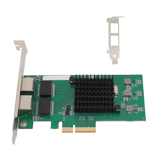 PCIe4X-Netzwerkkarte, 2 Port 10 100 1000 Mbit/s Gigabit Ethernet 1G I3504 Netzwerkschnittstellenkarte mit CD-ROM, Effiziente Wärmeableitung, Vergoldete Abschirmung von Zunate