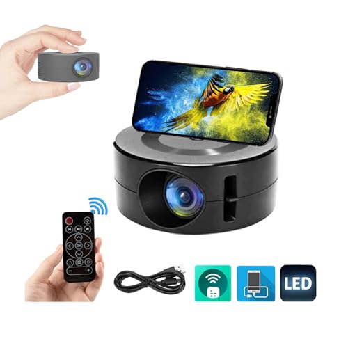 Projektor, Tragbarer Filmprojektor, Smart Phone, Gleicher Bildschirm, Heimkino-Videoprojektor für und für Android-Telefone, für Laptop, Fernseher von Zunate