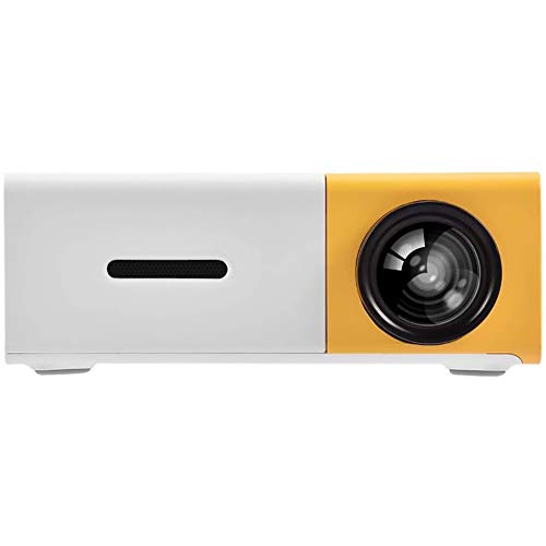 Projektor, tragbarer LED-Projektor Heimkino-Innen- / Außenfilmprojektoren für Laptop-PC-Smartphone, großartiger Geschenktaschenprojektor für Party/Camping(Weiß + Gelb) von Zunate