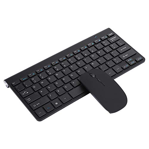Tastatur- und Maussatz, 2.4G USB Wireless Keyboard 1200DPI Wireless Mouse Ultradünne Stummschalttastatur, für PC Desktop Laptop Home Office(schwarz) von Zunate