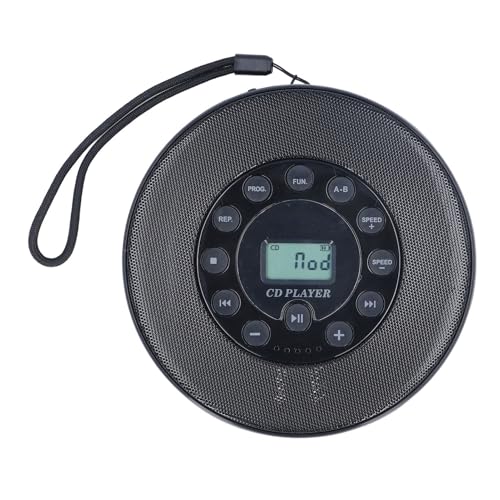 Zunate Tragbarer CD-Player, Kompakter Bluetooth-CD-Player mit Lautsprecher, Anti-Skip, Integriertes Mikrofon, Unterstützt das Brennen von CDs auf USB, auf USB, für MP3 Im Auto (Black) von Zunate