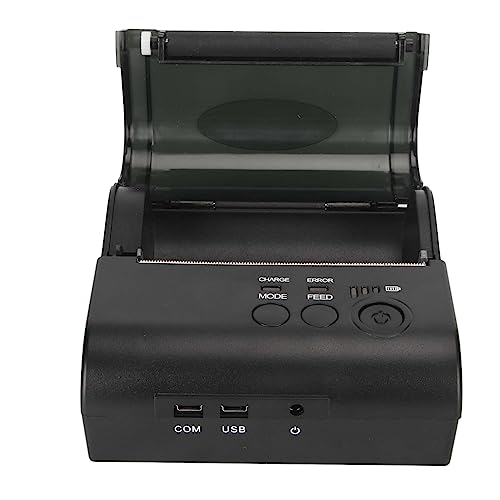 Tragbarer Kabelloser Bluetooth-Thermodrucker, Versandetikettendrucker, Kompatibel mit Android für IOS, Unterstützt 80 Mm Breites Thermorollenpapier, für Zuhause, Büro, (EU-Stecker) von Zunate