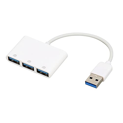 USB 2.0-Hub, Tragbarer, Ultraschlanker 3-Port-USB-Splitter, Hochgeschwindigkeitsübertragung, USB-Daten-Hub-Adapter für Desktop-Laptop, Plug-and-Play, Weiß von Zunate