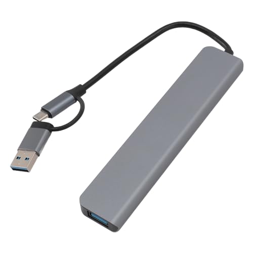 USB C Hub, 8 in 1 Dockingstation, USB Hub, USB Splitter mit USB, Typ C, RJ45 Ethernet, Speicherkarte, Speicherkartenleser und 3,5 mm Anschlüssen von Zunate