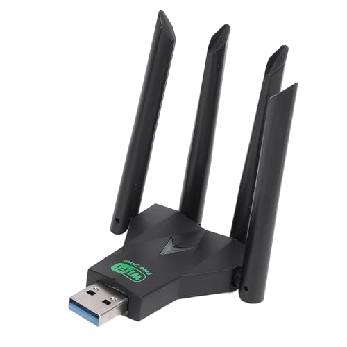 USB-WLAN-Adapter, Dualband-WLAN-Netzwerkadapter mit 4 Antennen-WLAN-Dongle für XP 7 8 8.1 10 11 USB-WLAN-Adapter, Dualband-WLAN-Netzwerkadapter mit 4 Antennen-WLAN-Dongle für XP 7 8 8.1 10 11 von Zunate