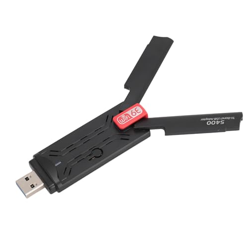 USB WiFi 6E-Adapter, 5400 Mbit/s WiFi-Adapter USB 3.0 Tri Band 2,4G 5G 6G Wireless-Netzwerkadapter für Desktop-Laptop-PC, Unterstützung für Windows 10 11 von Zunate