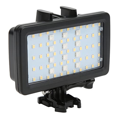 Unterwasser Videoleuchte, IPX8 40 Meter Wasserdicht RGB 8 Beleuchtungsmodi Unterwasserbeleuchtung Tauchlampe, 72 Lampenperlen Wiederaufladbare Kamera LED Foto Video Fülllichtlampe, für Hero 9/7/6/5 von Zunate