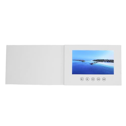 Video-Grußkarte, Elektronische Videobroschüre mit LCD-Farbbildschirm, 720P HD-Videoalbum für Jubiläum, Weihnachten, Hochzeit, Produktwerbung, Weiß (10 Zoll) von Zunate