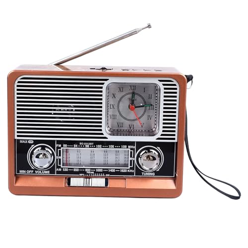 Zunate Vintage Retro Radio, AM FM Radio mit Bluetooth Lautsprecher, Tragbares Radio, Integrierte Taschenlampe und Uhrfunktion, Mehrere Lademethoden Zunate Vintage Retro Radio, AM FM Radio mit Bluetooth Lautsprecher, Tragbares Radio, Integrierte Taschenlampe und Uhrfunktion, Mehrere Lademethoden von Zunate