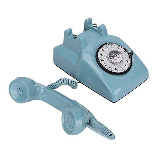 Wählscheibentelefone, 60er-Jahre-Retro-Festnetztelefon, Klassisches Altmodisches Schreibtischtelefon mit Lockigem Kabel, für Zuhause, Büro, Café(Grün) von Zunate