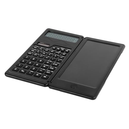 Wissenschaftlicher Taschenrechner mit LCD-Schreibtablett, Faltbarer Mathe-Rechner mit Notizblock und Stift, Solarbetrieben für Studenten, Schule, College von Zunate