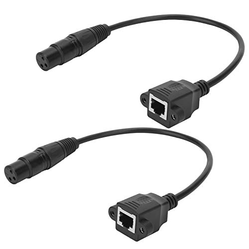 XLR-zu-RJ45-Adapter, 2-teiliger XLR-zu-RJ45-Buchsenadapter, RJ45-Buchse zu XLR 3-poliger Stecker/Buchse 3-poliges Audio-Video-Anschlusskabel für Audiogeräte von Zunate