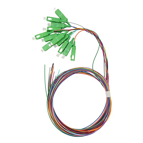 Zunate 1,5-Meter-Glasfaser-Pigtail, 12 Stränge SC/APC-Singlemode-Glasfaser-Pigtail, Farbcodiertes SC-Kabel-Glasfaser-Patchkabel für Schweißnetzwerke von Zunate