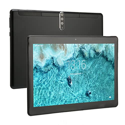 Zunate 10,1 Zoll Android 12 Tablet, Dual SIM Dual Standby Talkable Tablet, 4 GB RAM und 64 GB ROM, 2560 X 1600 Auflösung, 5800 MAh Akkukapazität, Schwarz von Zunate