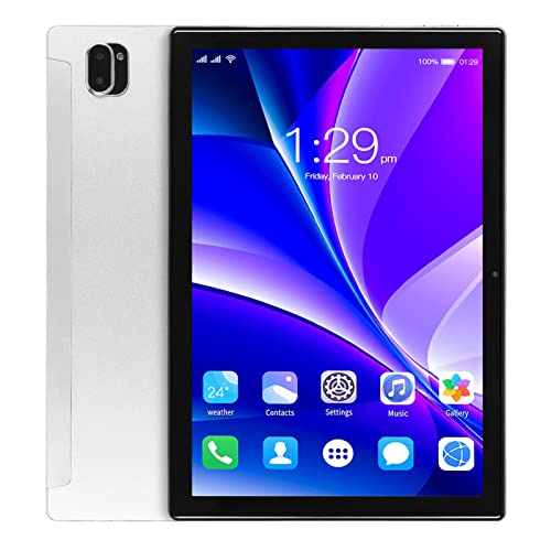 Zunate 10,1 Zoll Tablet für Android 12, 5 Pro, 6 GB RAM, 128 GB ROM, 2 in 1 Tablet, Octa Core CPU, Dual Kamera, Tragbares Tablet mit Hülle und Tastatur, 3 Kartensteckplätze (EU-Stecker) von Zunate