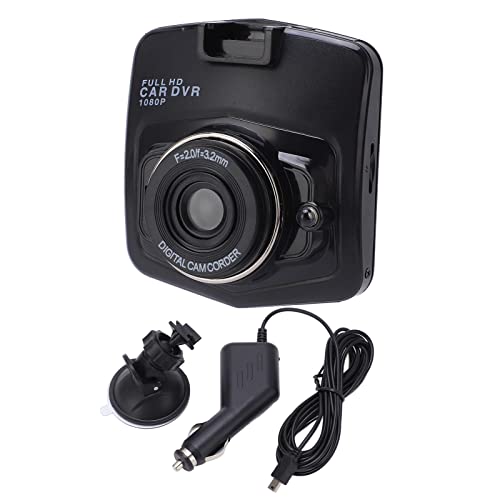 Zunate 1080P DVR-Fahrrecorder, GT300 HD 170-Grad-Weitwinkel-Autokamera mit Parkmonitor, Eingebauter 120-mAh-Lithiumbatterie, Unterstützung für Schleifenaufzeichnung von Zunate