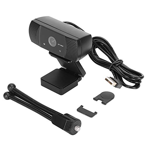 Zunate 1080P Full HD-Webcam mit Mikrofon, Video-Streaming-Webkamera für Laptop/Desktop-Computer, USB 2.0M-PC-Kamera für Videoanrufe/Konferenzen/Spiele mit Stativ- und Objektivblock (Schwarz) von Zunate