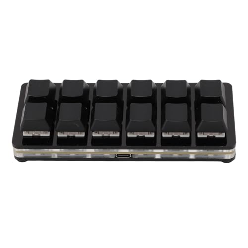 Zunate 12 Schlüssel USB-Tastatur mit Programmier Baren Makros, USB-Typ C-Kabel Programmier Bar RGB Benutzer Definierte Einhand-Gaming-Tastatur Mechanischer Roter Schalter von Zunate