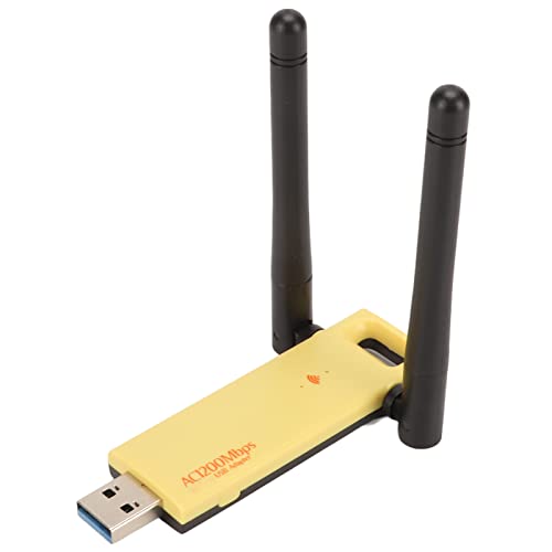 Zunate 1200 MBit/s WLAN Dongle, Dualband USB WLAN Adapter mit 2 3 dBi High Gain Antennen, Kabelloser USB Adapter für PC, Tablet, Laptop, für Windows von Zunate