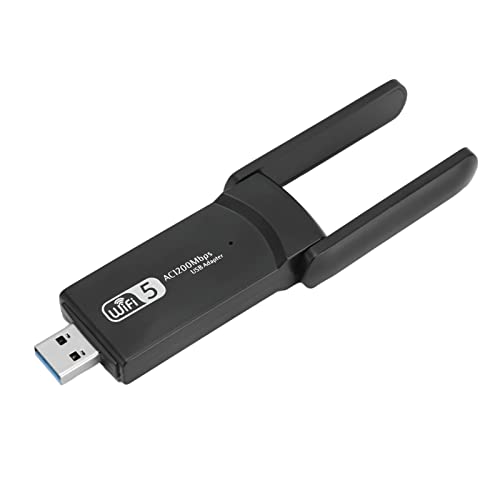 Zunate 1200 MBit/s WLAN Dongle, Dualband USB WLAN Adapter mit 2 High Gain Antennen, Kabelloser USB Adapter für PC, Tablet, Laptop, für Windows von Zunate