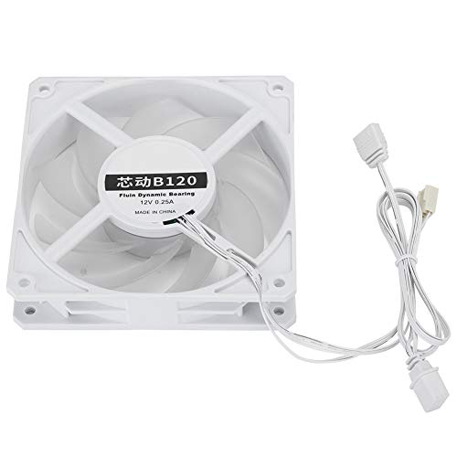 Zunate 12CM Computer-Lüfter, 12V 2400 U/min 77 CFM PC-Lüfter 29 DBA Geräuscharmer Leiser Kühler CPU-Kühler Desktop-Computer (Weiss) von Zunate