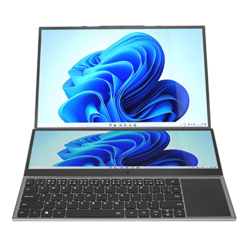 Zunate 16-Zoll-Laptop, 14-Zoll-FHD-Touchdisplay, für Intel Core I7, 16 GB DDR4-RAM, 1 TB PCIe-SSD, Dual ScreenPad Plus, für Windows 10 11, 13600-mAh-Akku für Langes Standby von Zunate