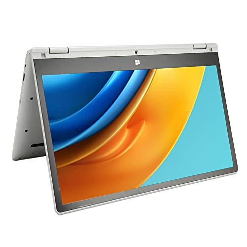 Zunate 2 in 1 Laptop PC, 13,3 Zoll Touchscreen Laptop mit 360 ° Drehung, für Intel J4105 CPU, 1920 X 1080 16 G LPDDR4 512 G SSD, Unterstützung für WiFi, BT, Fingerabdruckerkennung von Zunate