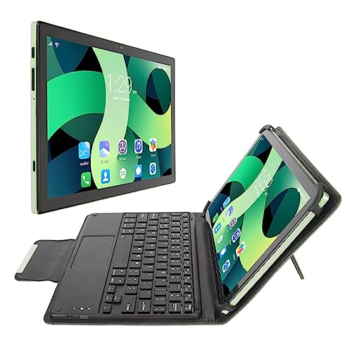 Zunate 2-in-1-Mobiltelefon-Tablet 10,1 Zoll, Android 12.0-Tablets, mit Schutzhülle und Tastatur, Unterstützt WLAN, 8 GB RAM, 256 GB ROM, Bluetooth 5.0, GPS (grün) (EU-Stecker) von Zunate