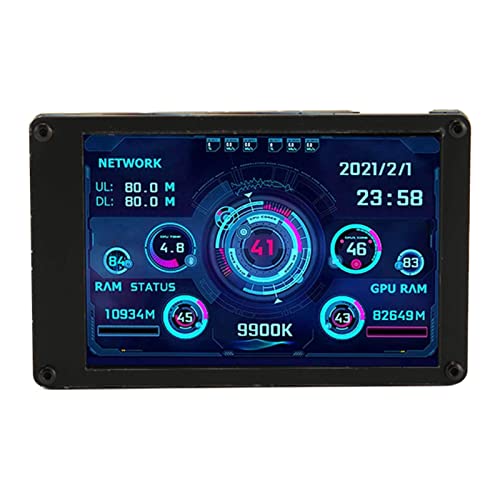Zunate 3,5-Zoll-IPS-USB-Bildschirm, CPU-GPU-RAM-Temperaturdatenmonitor, PC-Computer-Sensorpanel-Display mit 4-poligem Mainboard-Kabel, für Windows, für RPi, für Zunate 3,5-Zoll-IPS-USB-Bildschirm, CPU-GPU-RAM-Temperaturdatenmonitor, PC-Computer-Sensorpanel-Display mit 4-poligem Mainboard-Kabel, für Windows, für RPi, für von Zunate
