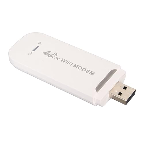 4G USB WLAN Hotspot, Tragbares Reise-WLAN Mit Verschlüsselungsfunktion, Mobiler MiFi Hotspot Unterstützt 10 Geräteverbindungen, Kompatibel Mit Europäischen SIM Karten (Weiss) von Zunate